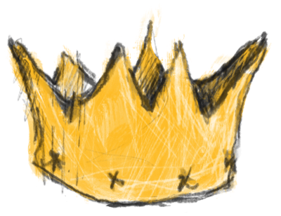 A hand-drawn golden crown